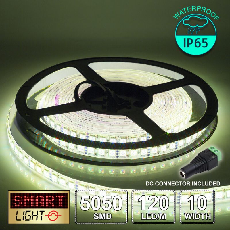 12V/5M SMD 5050 IP65 Waterproof Strip 600 LED (120LED/M) - WARM WHITE
