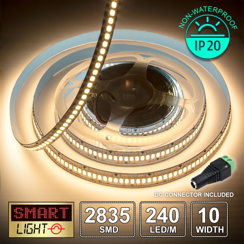 12V/5M SMD 2835 IP20 Non-Waterproof Strip 1200 LED - WARM WHITE
