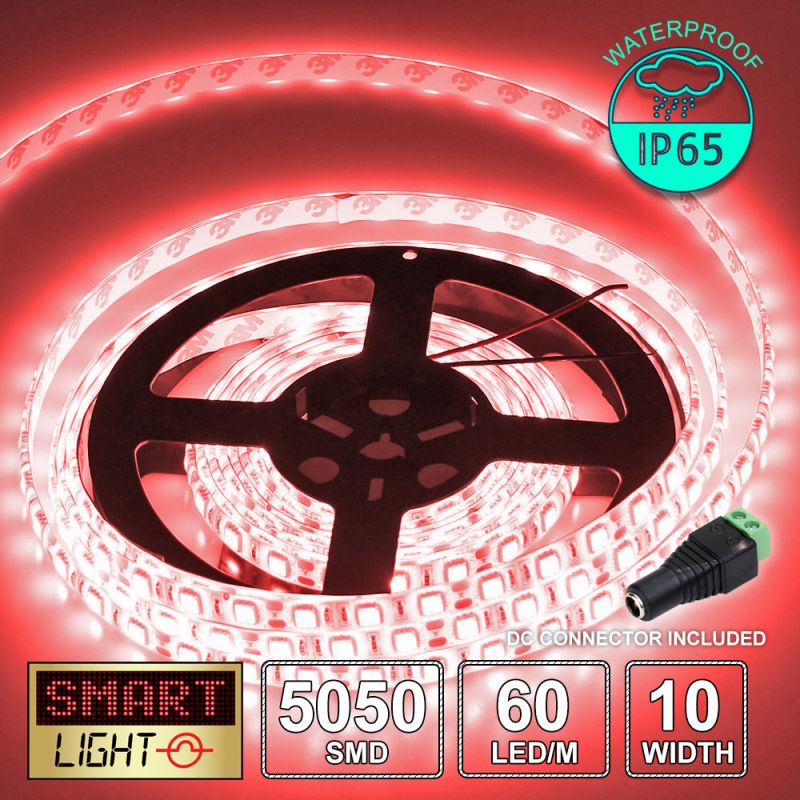 12V/5M SMD 5050 IP65 Waterproof Strip 300 LED - RED