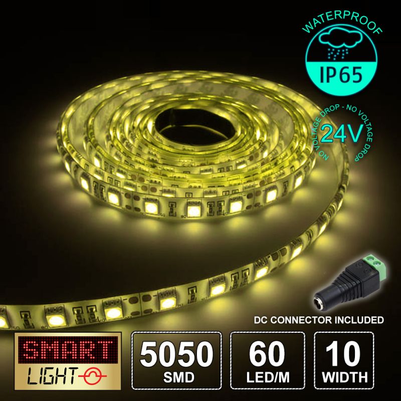 24V/5m SMD 5050 IP65 Waterproof Strip 300 LED - YELLOW