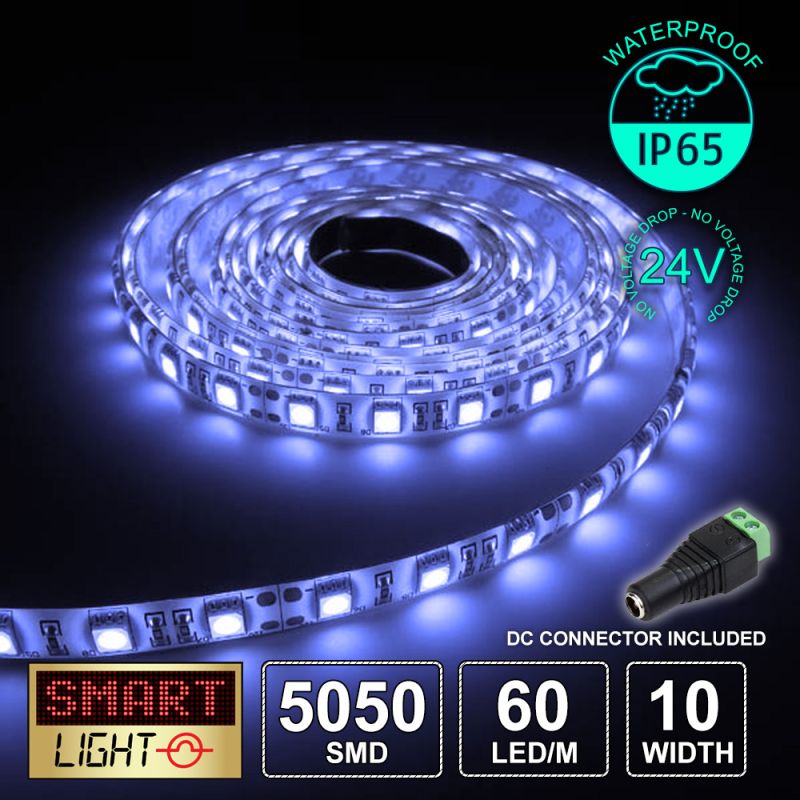 24V/5m SMD 5050 IP65 Waterproof Strip 300 LED - BLUE
