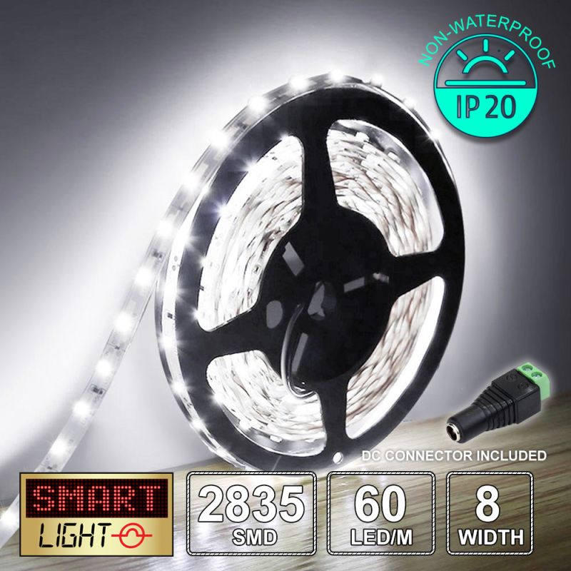 12V/10m SMD 2835 IP20 Non-Waterproof Strip 600 LED - COOL WHITE