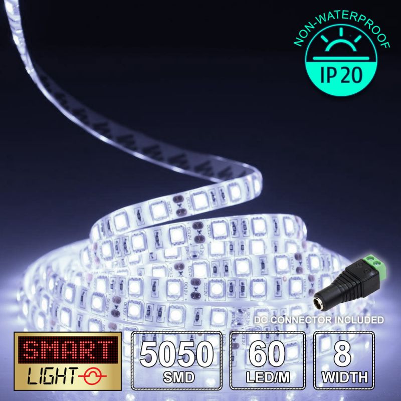 12V/10m SMD 5050 IP20 Non-Waterproof Strip 600 LED - COOL WHITE