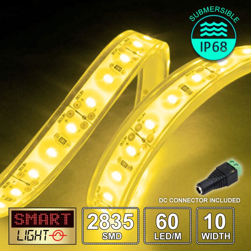 12V/1m SMD 2835 IP68 Submersible Strip 60 LED - YELLOW