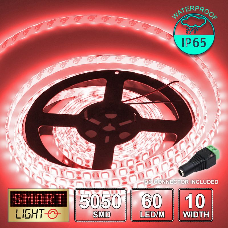 12V/1M SMD 5050 IP65 Waterproof Strip 60 LED - RED