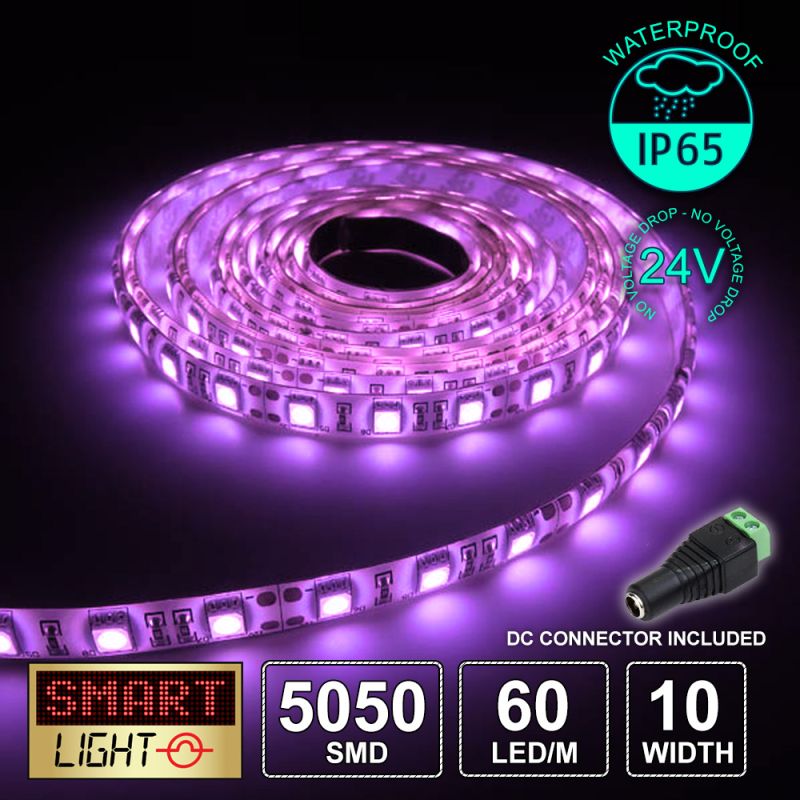 24V/1M SMD 5050 IP65 Waterproof Strip 60 LED - PINK