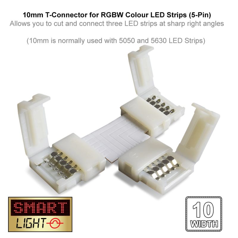 5-Pin / 10mm RGBW LED Strip T Connector