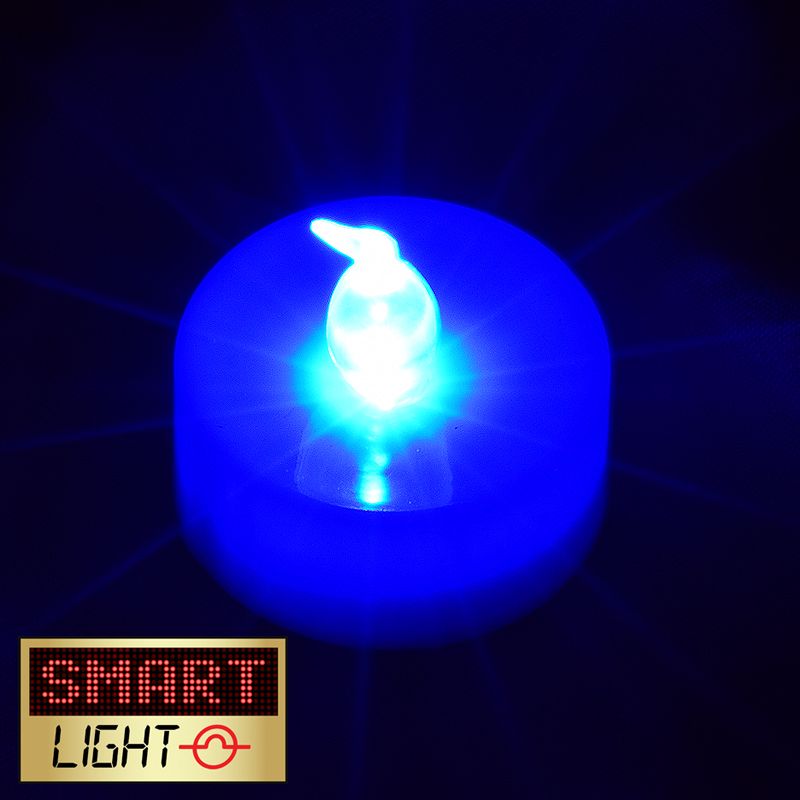 BLUE Flameless Flickering LED Tealights