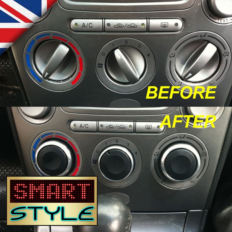 BLACK Aluminium Air-Con Knob Set for Mazda 6