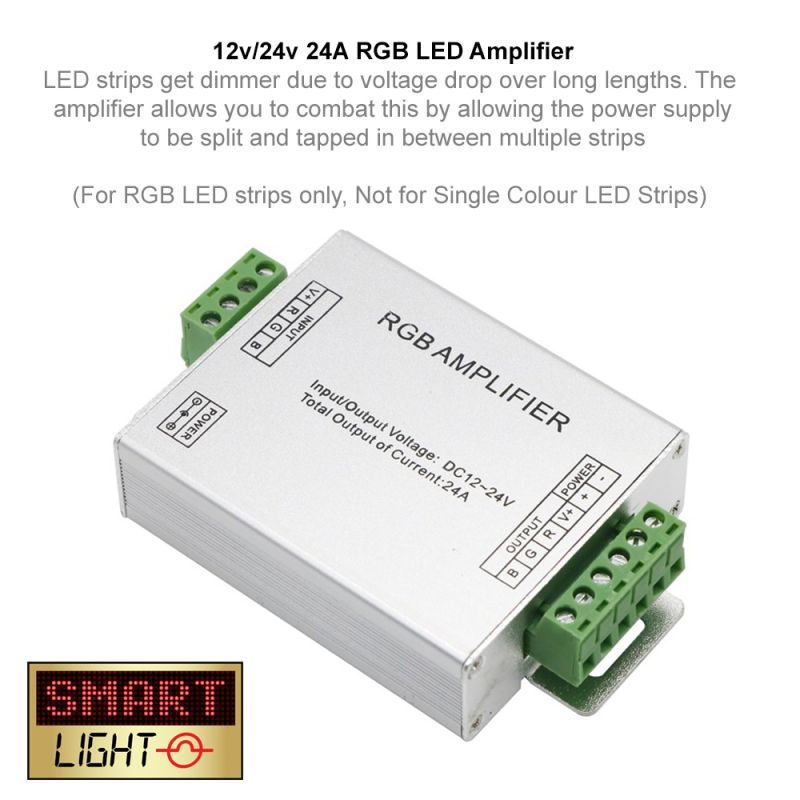 12V/24V Inline RGB LED Amplifier 