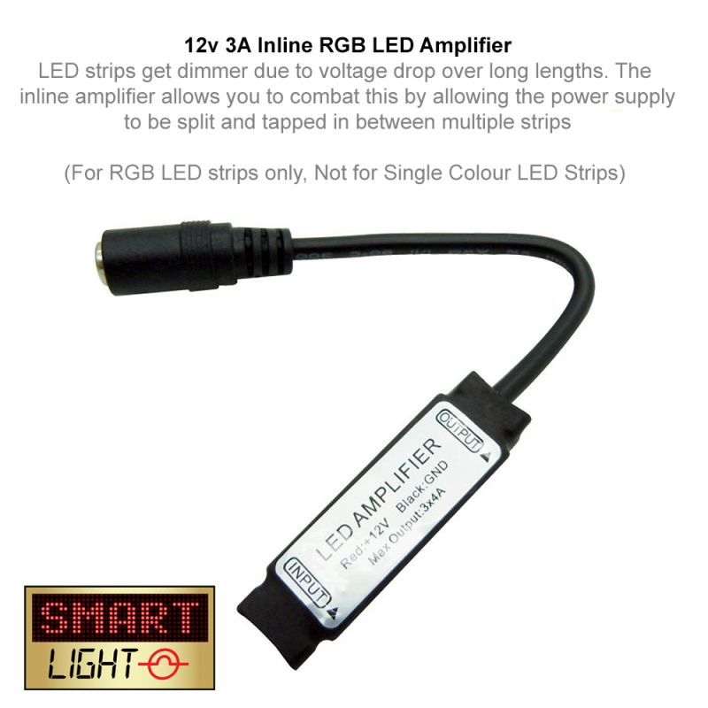 12V/24V Inline RGB LED Amplifier 