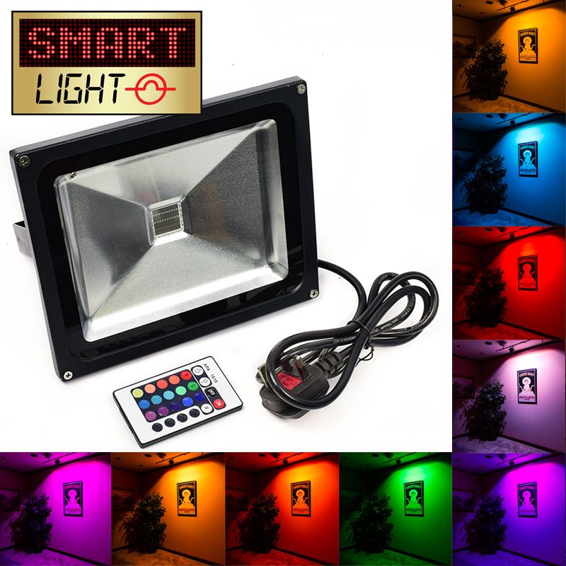L874 -- SmartLight RGB LED Flood Light with Remote -UK PLUG