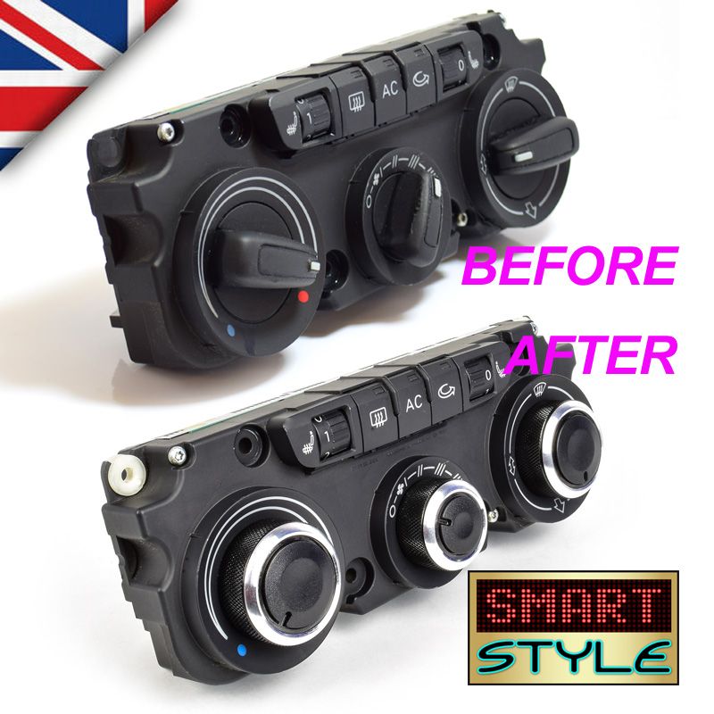 BLACK Aluminium Air-Con Knob Set for Audi A3 MK2 8P Facelift