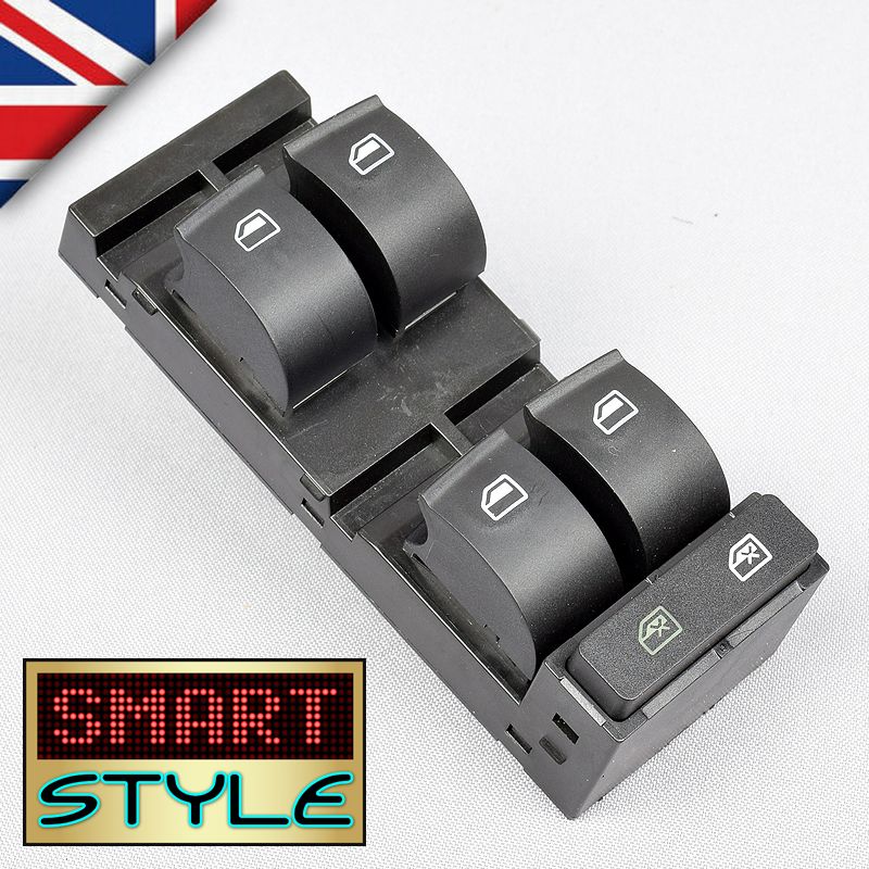 SmartStyle Black Window Switch for Audi A3/A6/RS6 (Replace: 4B0 959 851B)