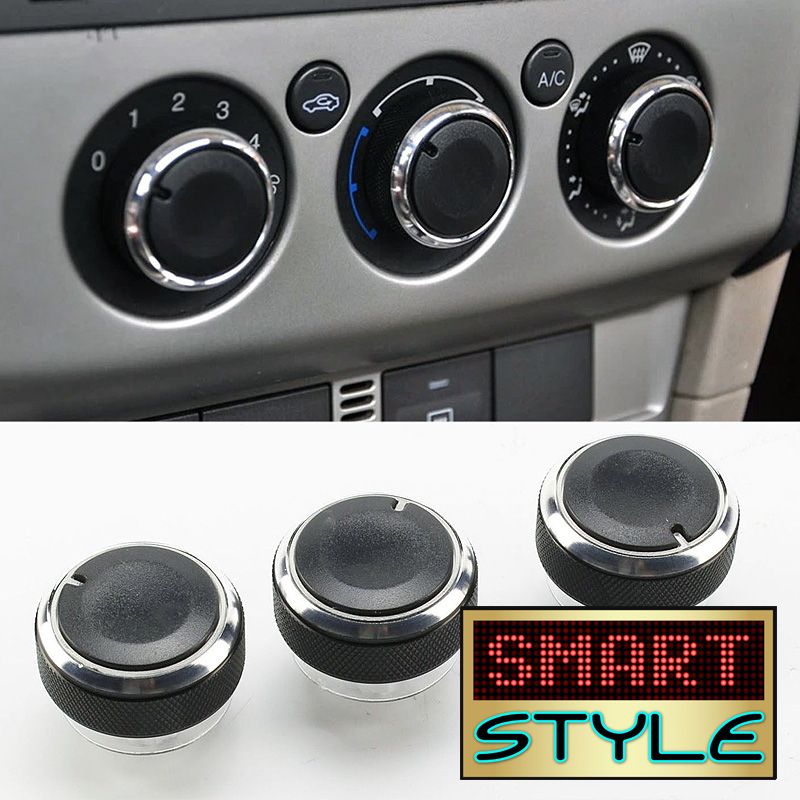 BLACK Aluminium Air-Con Knob Set for Ford Focus