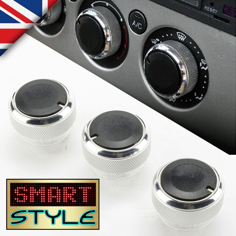 SILVER Aluminium Air-Con Knob Set for Ford Focus