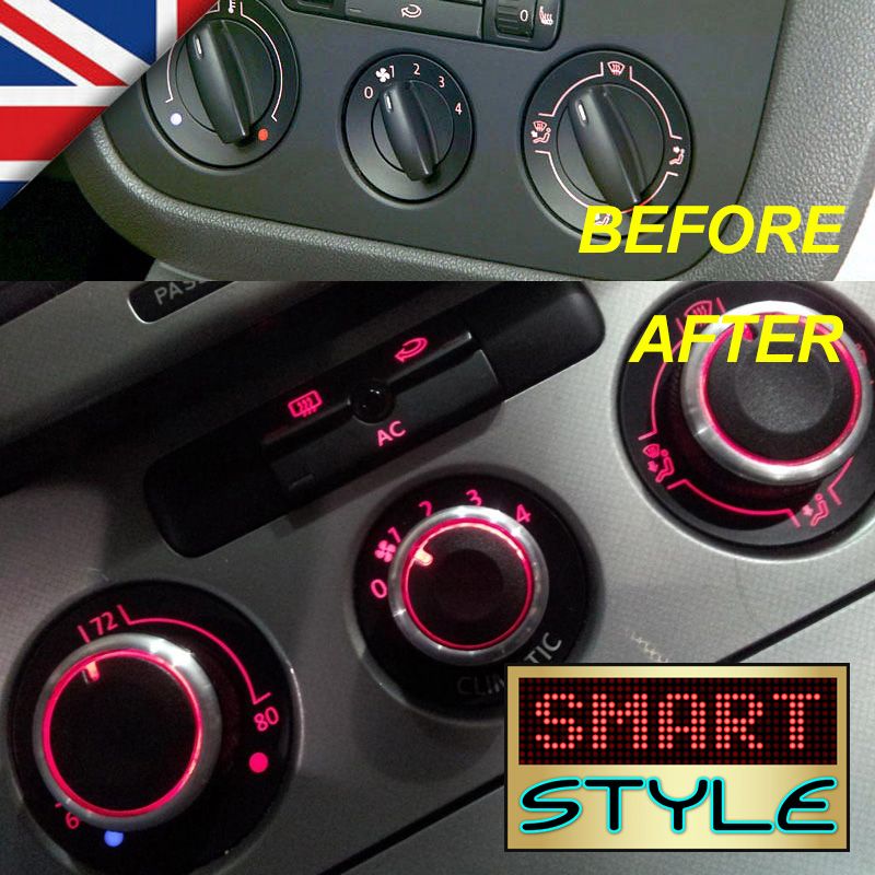 BLACK Aluminium Air-Con Knob Set for Skoda Octavia