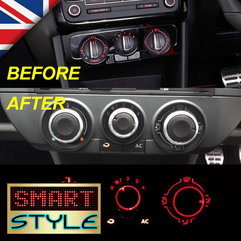 BLACK Aluminium Air-Con Knob Set for POLO MK4/MK5