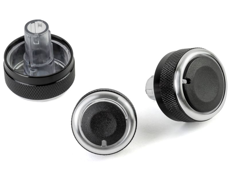BLACK Aluminium Air-Con Knob Set for Skoda Octavia