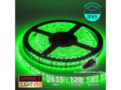 12V/5M SMD 2835 IP65 Waterproof 8mm LED Strip 600 LED (120LED/M) - GREEN