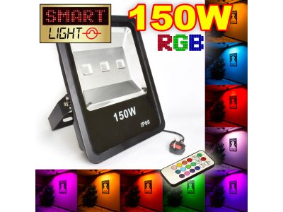 Flat RGB LED Flood Light with Remote - 150W