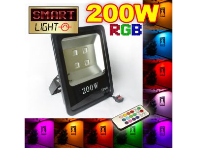 Flat RGB LED Flood Light with Remote - 200W
