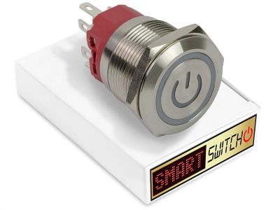 25mm 2NO2NC Stainless Steel ANGEL EYE POWER Momentary LED Switch 12V/3A (22mm Hole) - WHITE