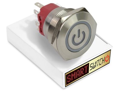 28mm 2NO2NC Stainless Steel ANGEL EYE POWER Momentary LED Switch 12V/3A (25mm Hole) - WHITE