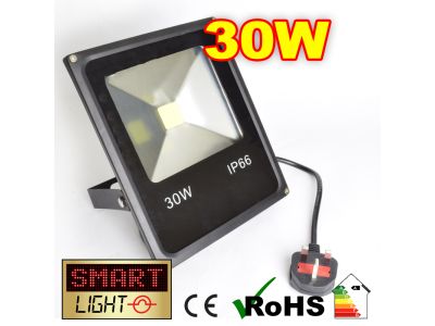 Flat Cool White LED Flood Light - 30W