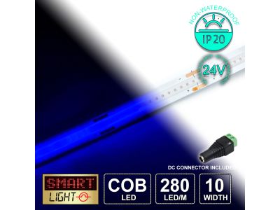 24V Blue Economy COB LED Strip (280 LED/m)