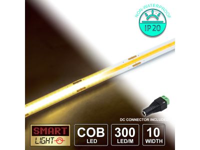 12V Warm White Economy COB LED Strip (300 LED/m)