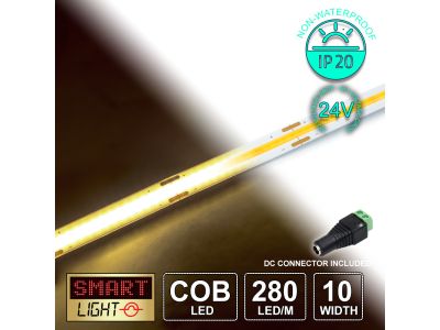 24V Warm White Economy COB LED Strip (280 LED/m)