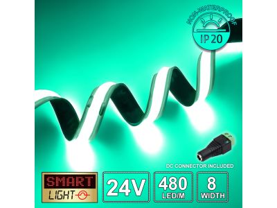 24V Premium Marrs Green COB LED Strip (480 LED / 10w / 11-1800mcd per meter)