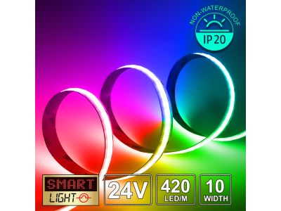 24V Premium RGB COB LED Strip (420 LED / 9w / 11-1600mcd per meter)