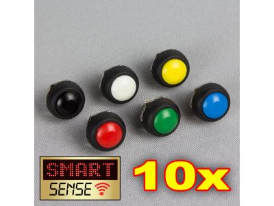 10 x SmartSwitch SPST 12mm Momentary Plastic Buttons