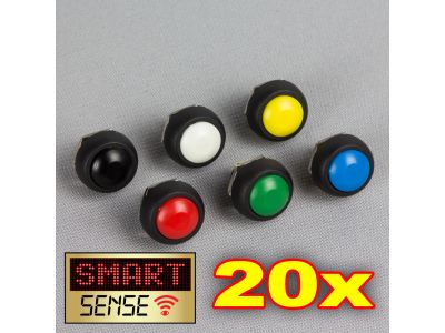 20 x SmartSwitch SPST 12mm Momentary Plastic Buttons