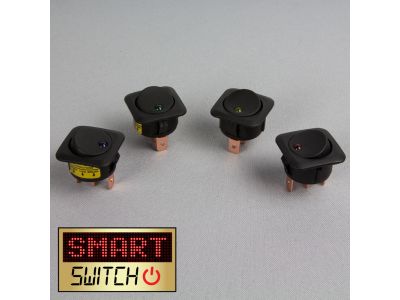 1 x SmartSwitch 12v/25A Illuminated Square Panel Switch Rocker Switch