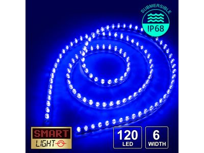 12V/1.2M Flexible Silicon IP68 Submersible Strip 120 LED - BLUE