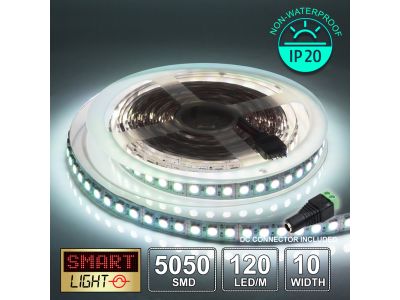 12V/5M SMD 5050 IP20 Non-Waterproof LED Strip 600 LED (120LED/M) - COOL WHITE