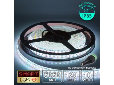 12V/5M SMD 5050 IP65 Waterproof Strip 600 LED (120LED/M) - COOL WHITE