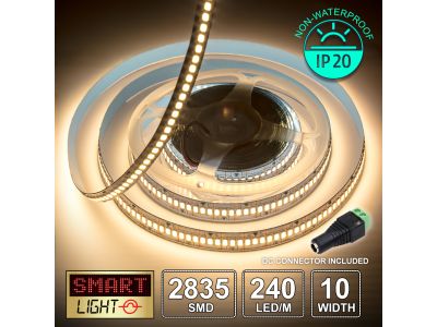 12V/5M SMD 2835 IP20 Non-Waterproof Strip 1200 LED - WARM WHITE