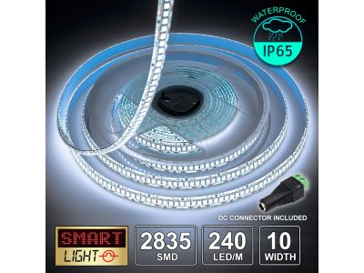 12V/5M SMD 2835 IP65 Waterproof Strip 1200 LED - COOL WHITE