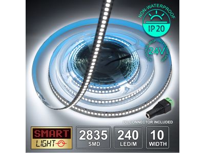 24V/5M SMD 2835 IP20 Non-Waterproof Strip 1200 LED - COOL WHITE