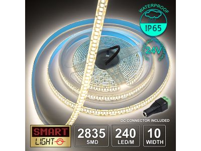 24V/5M SMD 2835 IP65 Waterproof Strip 1200 LED - WARM WHITE