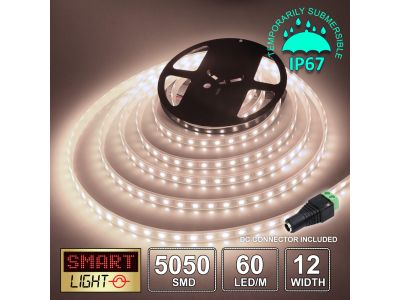 12V/5M SMD 5050 IP67 Sealed Waterproof Strip 300 LED - WARM WHITE