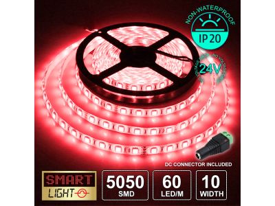 24V/5m SMD 5050 IP20 Non-Waterproof Strip 300 LED - RED