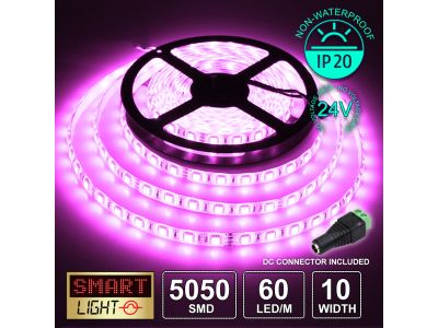 24V/5m SMD 5050 IP20 Non-Waterproof Strip 300 LED - PINK