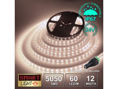 24V/5M SMD 5050 IP67 Sealed Waterproof Strip 300 LED - WARM WHITE