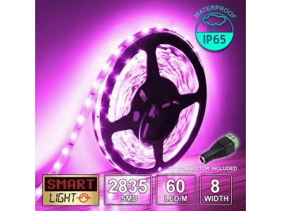 12V/10m SMD 2835 IP65 Waterproof Strip 600 LED - PINK