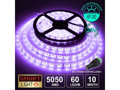 24V/10m SMD 5050 IP20 Non-Waterproof Strip 600 LED - PURPLE